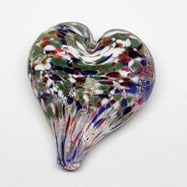 Mixed Glass Heart with Ashes